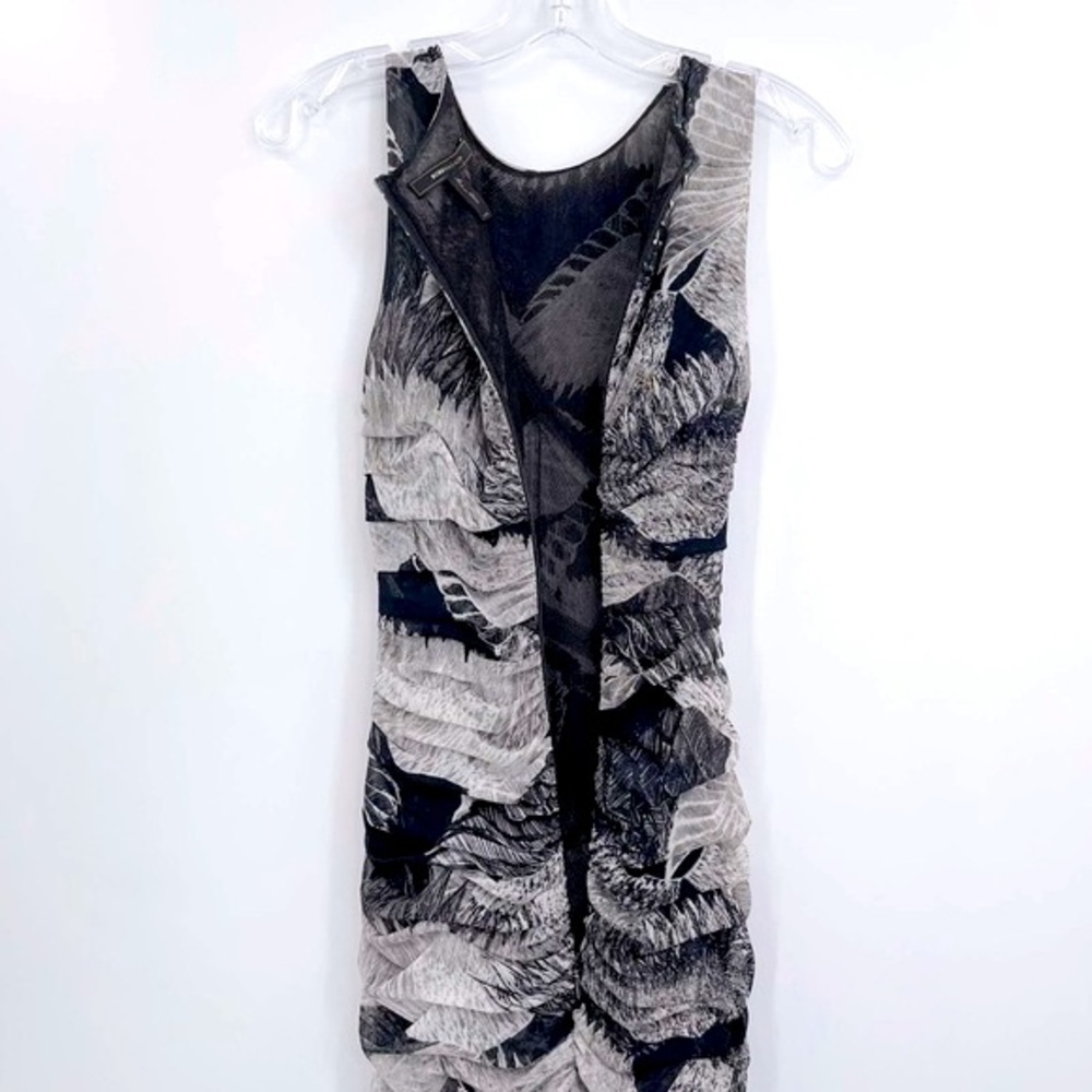 BCBGMaxAzria Roxanne Ruched Abstract Asymmetrical Dress - Picture 6 of 15